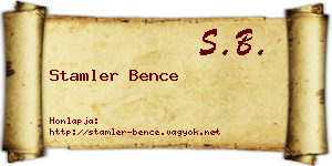 Stamler Bence névjegykártya